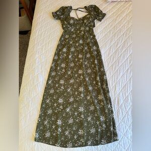 Inspired Hearts Olive Floral Maxi Dress